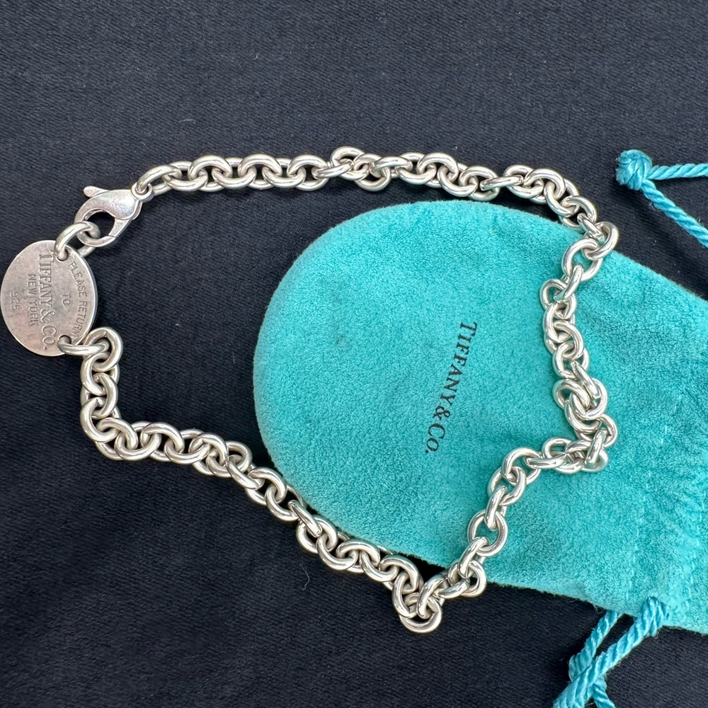 TIFFANY & CO. RETURN TO TIFFANY 925 VINTAGE OVAL TAG NECKLACE - Picture 13 of 13